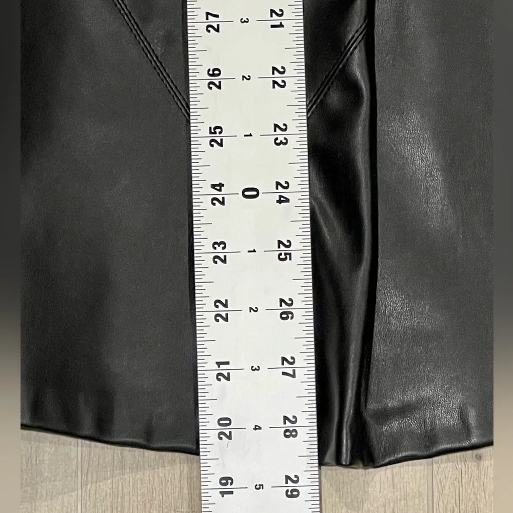 Zara Black Faux Leather Midi Skirt Size XS